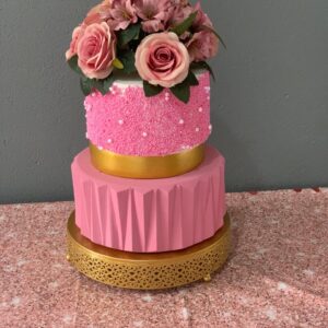 Cake Fake Rosa Dourado Deluxe